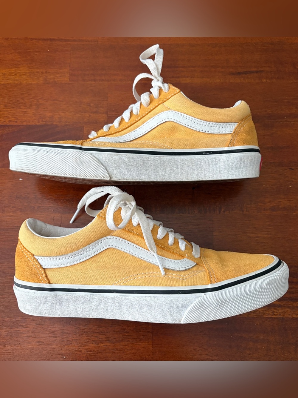 Vans Old Skool Low Top Yellow Gold Suede And Canvas Sneakers - Picture 3 of 10